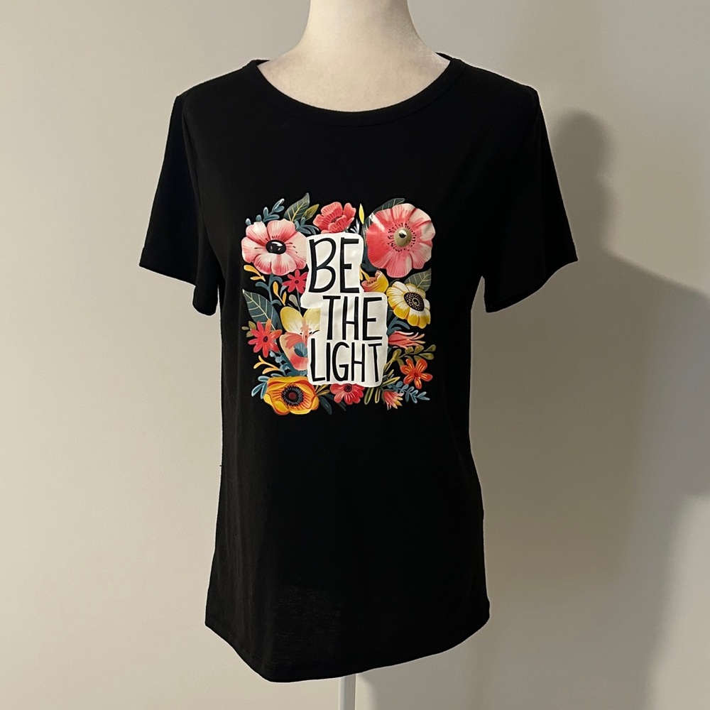 Sunbs Black With Floral Graphic T-Shirt
